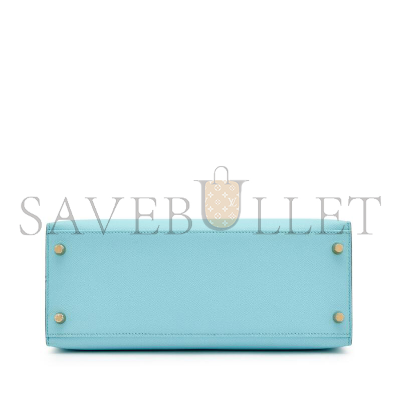 HERMÈS EPSOM KELLY SELLIER 28 BLUE ZEPHYR GOLD HARDWARE (28*22*10cm) 
